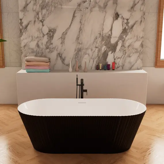 Ванна акриловая Frank F6103 White/Black  170х75