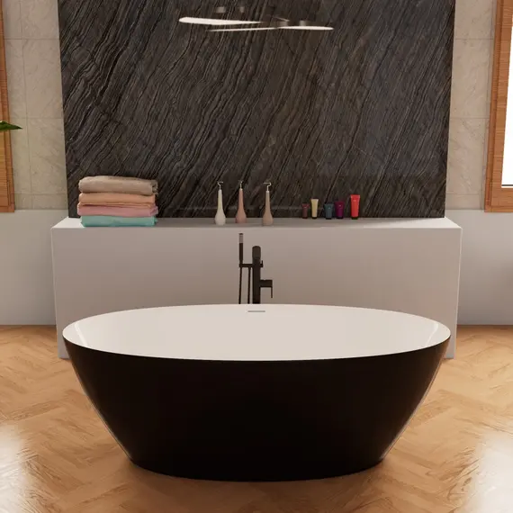 Ванна акриловая Frank F6123 White/Black  170х81