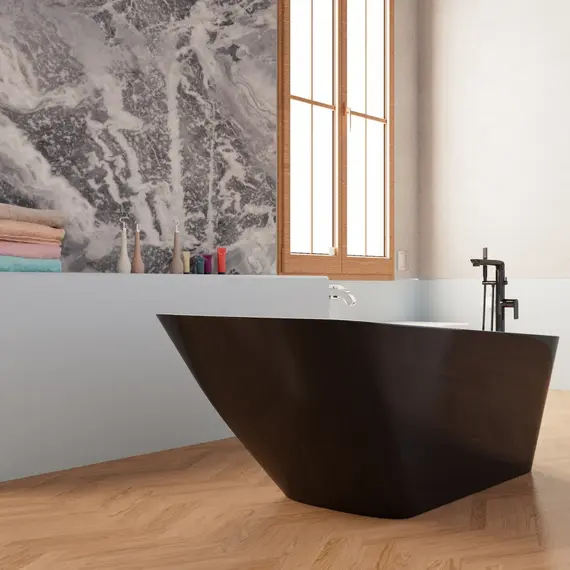 Ванна акриловая Frank F6106 White/Black 170х80