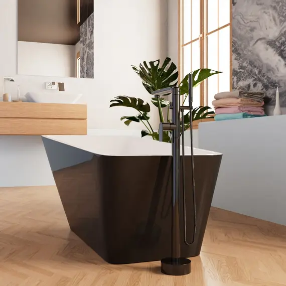 Ванна акриловая Frank F6106 White/Black 170х80