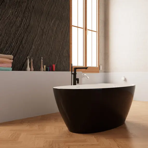 Ванна акриловая Frank F6123 White/Black  170х81