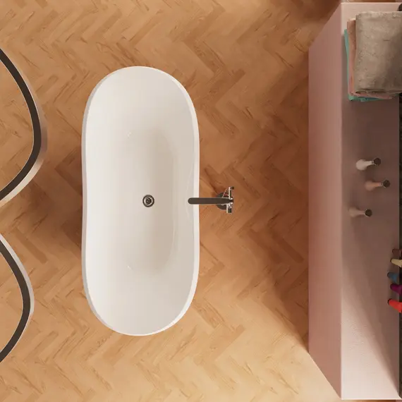 Ванна акриловая Frank F6104 White/Light Blue  170х75