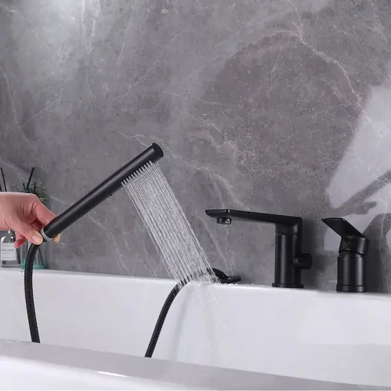 Смеситель на борт ванны ACWEN BN328039B черный