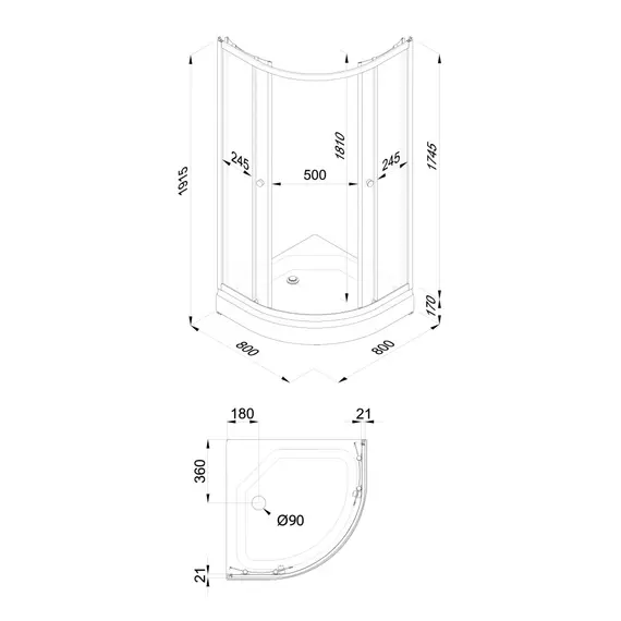 Душевое ограждение Triton ВЕЛЬВЕТ А низкий поддон