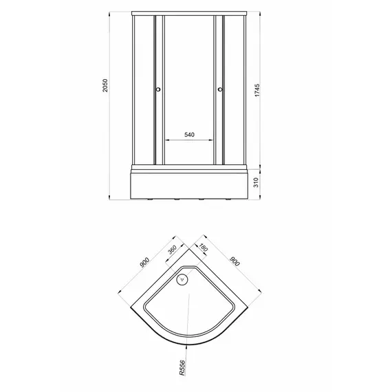 Душевое ограждение Triton ВЕЛЬВЕТ B средний поддон