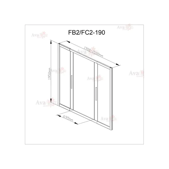 Душевая дверь в нишу AvaCan FB MT