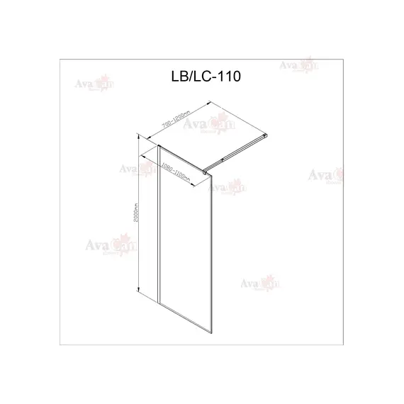 Душевая перегородка AvaCan LC 100/110/120 MT
