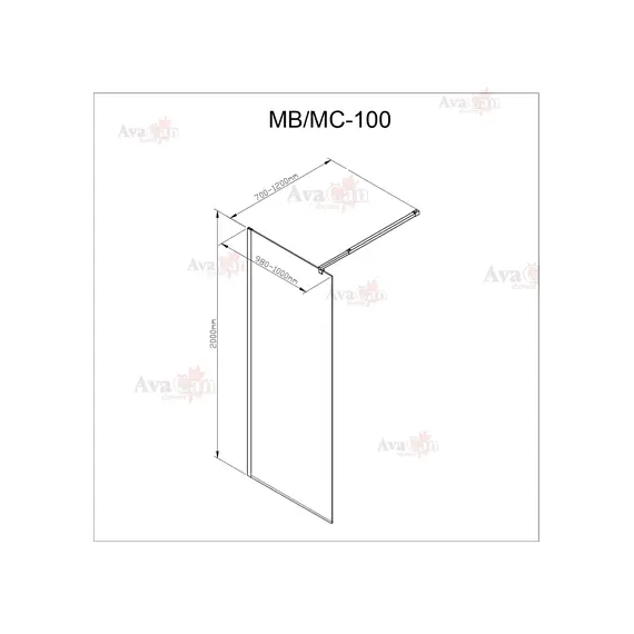 Душевая перегородка AvaCan MB100/110/120 MT