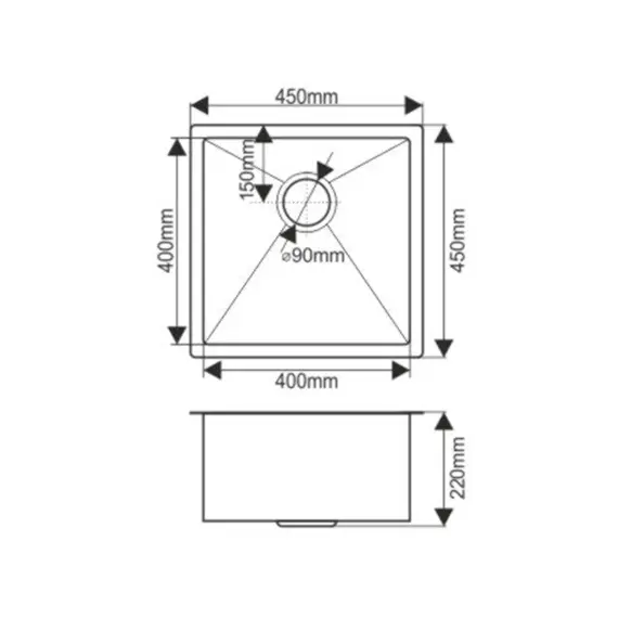 Мойка D4545HB MELANA ProfLine 1,2/220 ГРАФИТ врезная