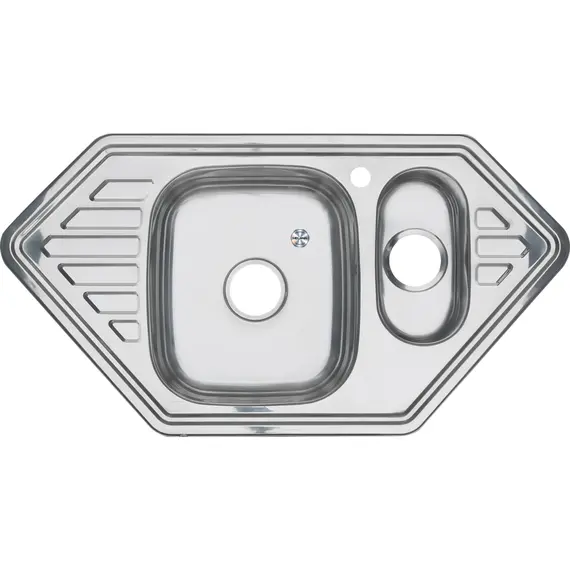 Мойка 9550C MELANA 0,8/180 1,5-я чаша врезная  с сифоном