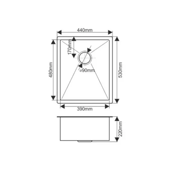 Мойка H4453 MELANA ProfLine 3,0/220 САТИН врезная  с коландером