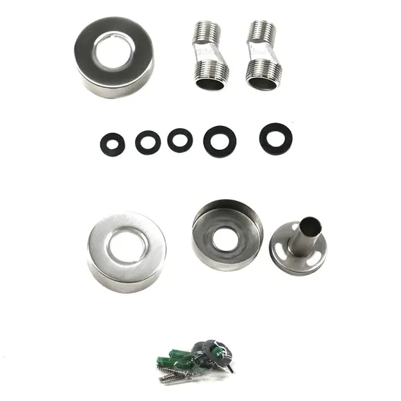 Душевая система MELANA-610107 Tondo нерж.сталь, с тропическим душем, лейкой и смесителем