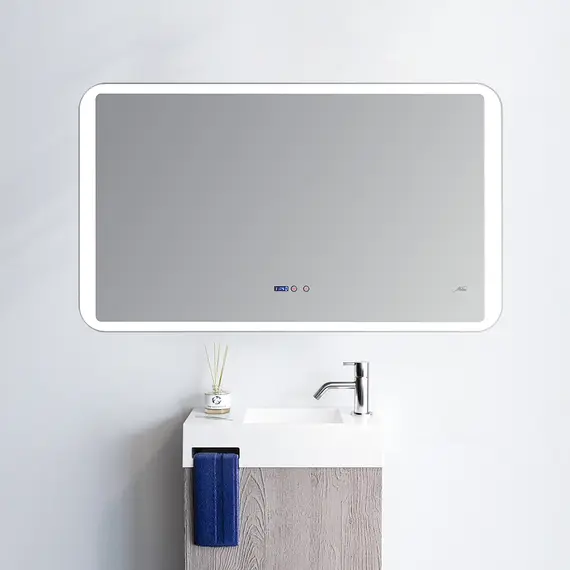 Зеркало с LED-подсветкой MELANA-12070/10070 подогрев / часы (MLN-LED052)