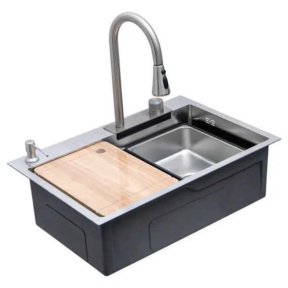 Мойка D6846H+6 MELANA ProfLine 3,0/215 САТИН врезная