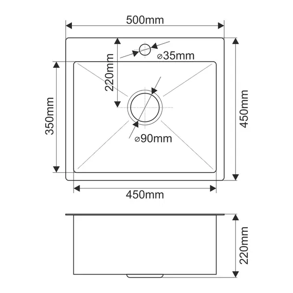 Мойка H5045/2 MELANA ProfLine 3,0/200 САТИН врезная
