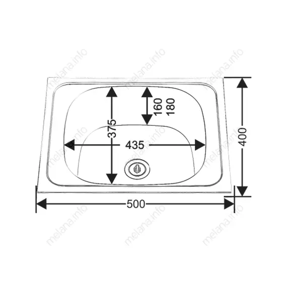Мойка 5040 MELANA 0,4/160 накладная