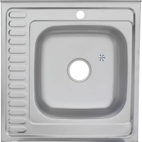 Мойка 6060 L/R MELANA 0,8/180 декор/полированная  накладная  с сифоном