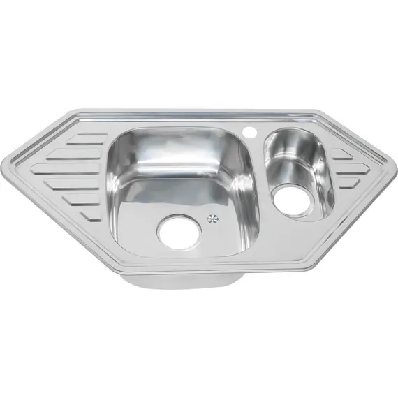 Мойка 9550C MELANA 0,8/180 1,5-я чаша врезная  с сифоном