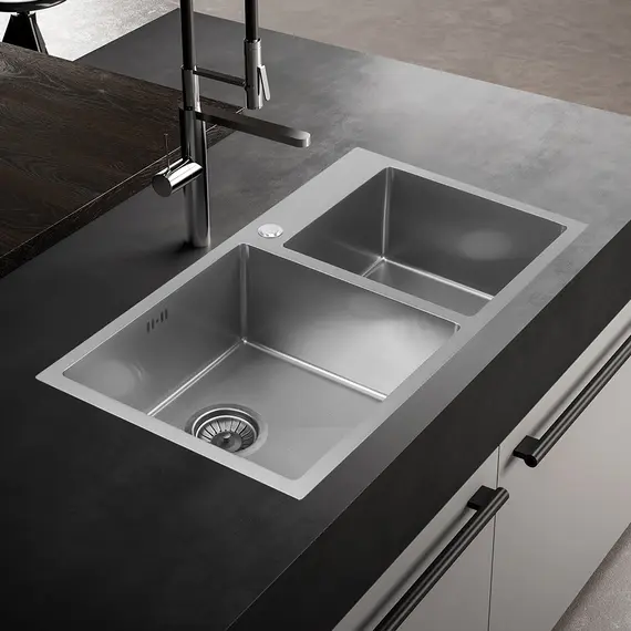 Мойка S7843H MELANA ProfLine 3,0/220 САТИН 2-я чаша, врезная