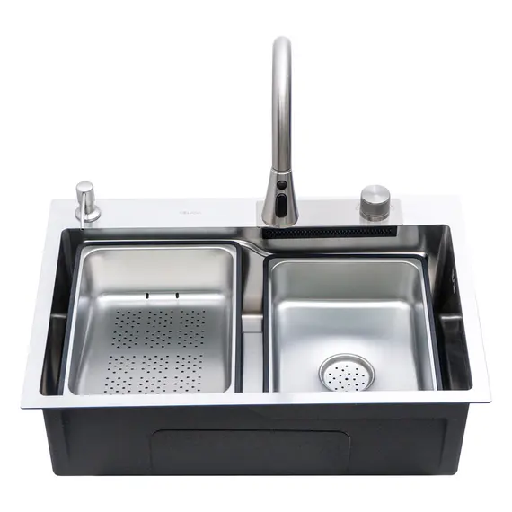 Мойка D6846H+6 MELANA ProfLine 3,0/215 САТИН врезная