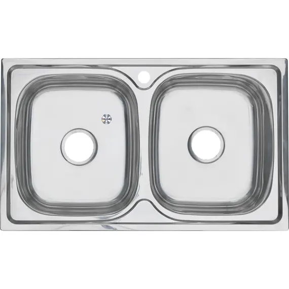 Мойка 8148S MELANA 0,6/180 2-я чаша врезная  с сифоном