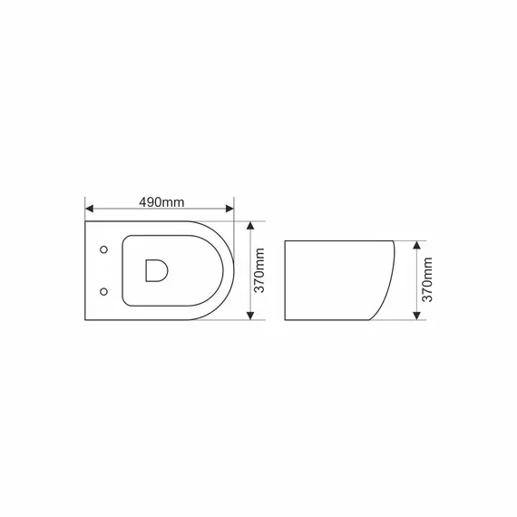 Унитаз подвесной безободковый MELANA MLN-310303MG серый