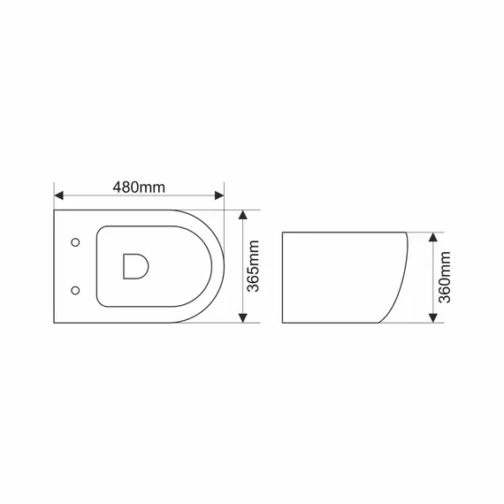 Унитаз подвесной безободковый MLN-310302MB  (матовый черный), крышка дюропласт