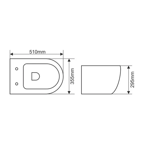Унитаз подвесной безободковый MELANA MLN-310311MBSt черный матовый