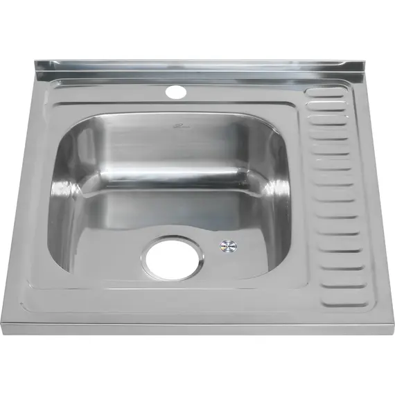 Мойка 6060 L/R MELANA 0,8/180 декор/полированная  накладная  с сифоном