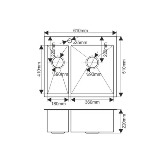 Мойка H6151S MELANA ProfLine 3,0/200 САТИН врезная  с коландером
