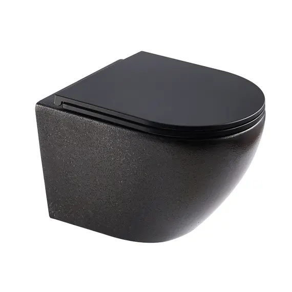 Унитаз подвесной безободковый MELANA MLN-310311MBSt черный матовый