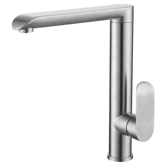 Смеситель д/кухни MELANA-610603 Paola Hi-tech нерж.сталь, однорычажный, сатин, литой излив