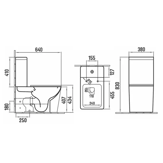 Унитаз-компакт MELANA MLN-310306MG матовый серый