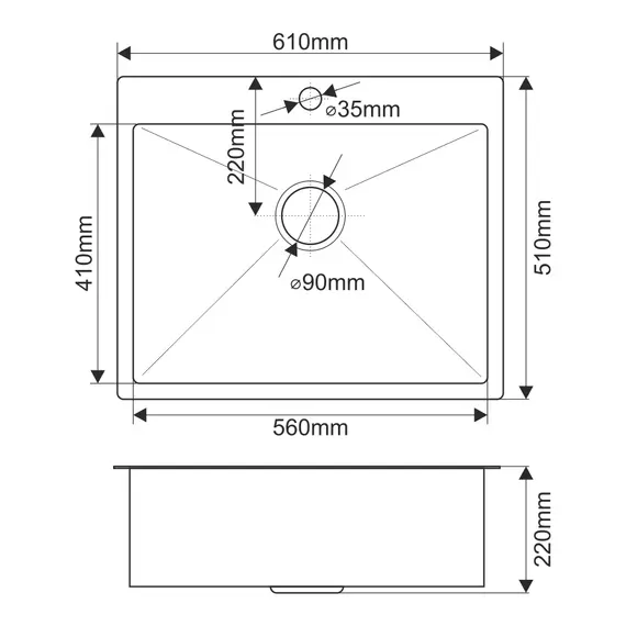 Мойка H6151/2 MELANA ProfLine 3,0/200 САТИН врезная  без коландера