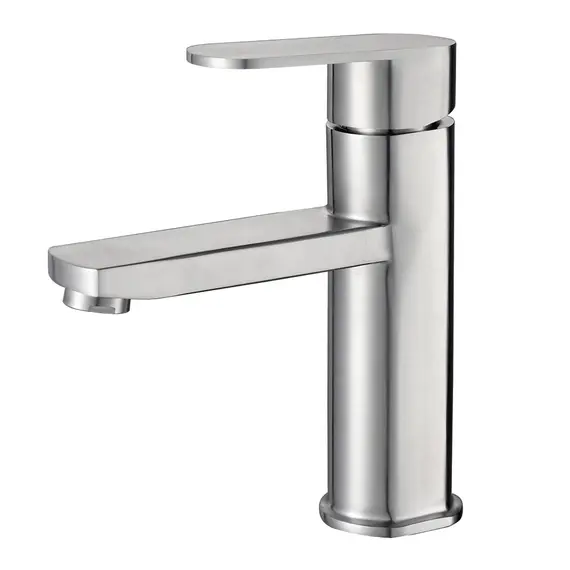 Смеситель д/ум MELANA-610301 Stello нерж.сталь, однорычажный, сатин, литой излив