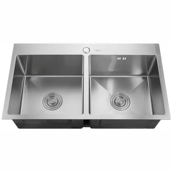 Мойка DS8045H MELANA ProfLine 3,0/220 САТИН 2-я чаша, врезная