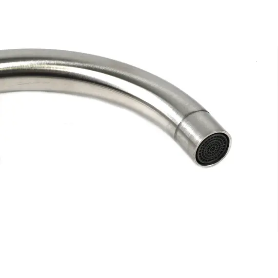 Смеситель д/кухни MELANA-610103 Tondo нерж.сталь, однорычажный, сатин, литой излив