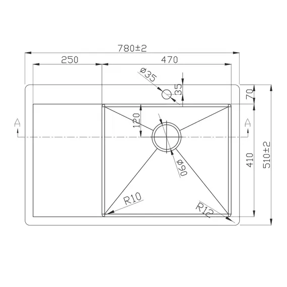 Мойка D7851HG-R MELANA ProfLine 3,0/220 ЗОЛОТО врезная  правая