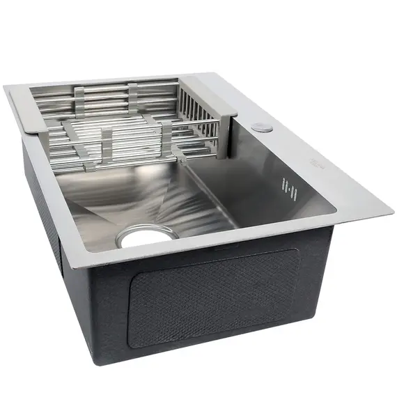 Мойка H6545 MELANA ProfLine 3,0/200 САТИН врезная  с коландером