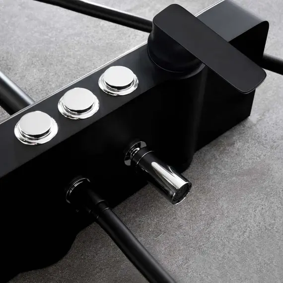 Душевая система MELANA-610501B MALE нерж.сталь, с тропическим душем, лейкой