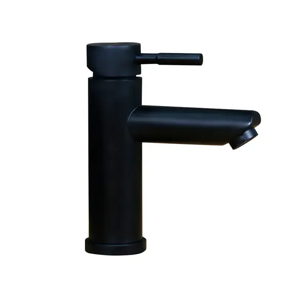 Смеситель д/ум MELANA-610101B Tondo нерж.сталь, однорычажный, черный, литой излив