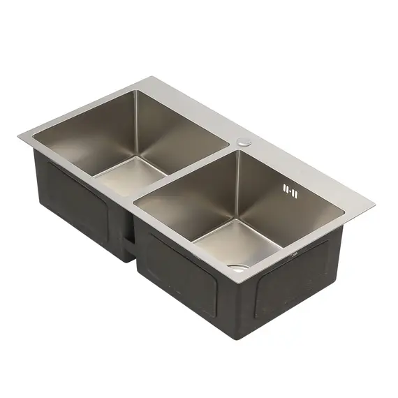 Мойка DS8045H MELANA ProfLine 3,0/220 САТИН 2-я чаша, врезная