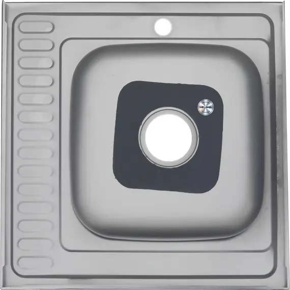 Мойка 6060 L/R MELANA 0,8/180 декор/полированная  накладная  с сифоном