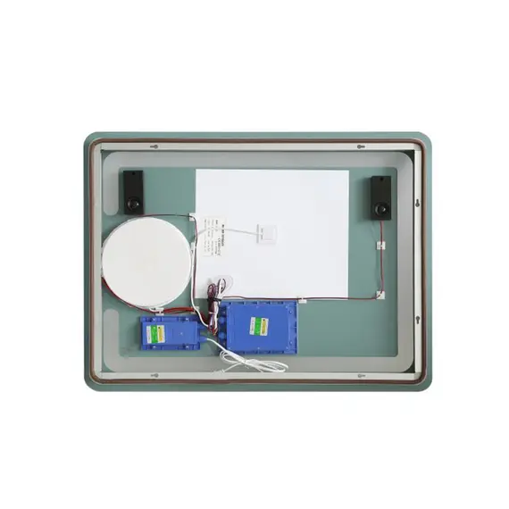 Зеркало с LED-подсветкой MELANA-8060 подогрев / часы / космет.зеркало (MLN-LED091/B)