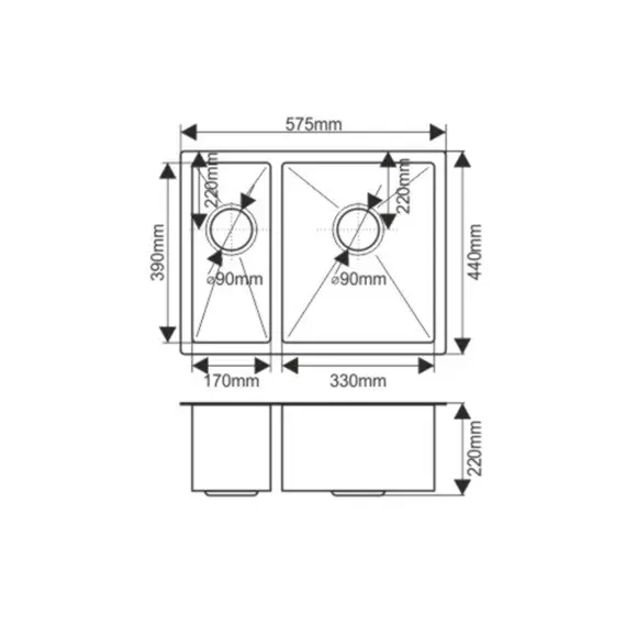 Мойка H57544 MELANA ProfLine 3,0/200 САТИН врезная  с коландером