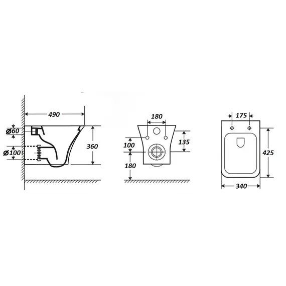 Унитаз Ceruttispa VETTORE Aria MW CT9242 подвесной безободковый белый матовый