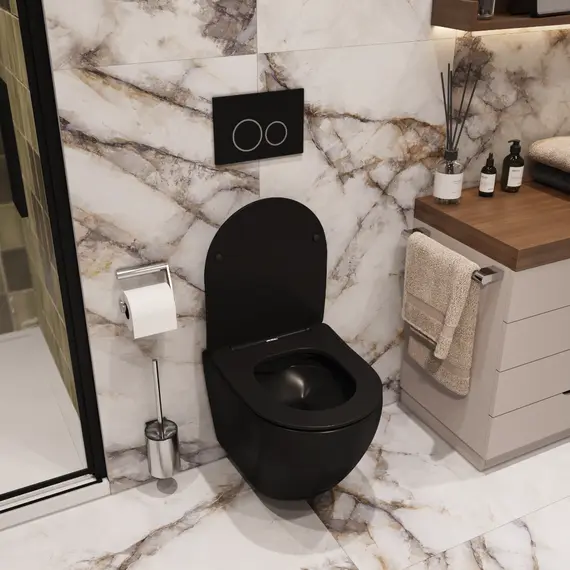 Унитаз Ceruttispa TICINO Aria MB CT8918 подвесной безободковый черный матовый