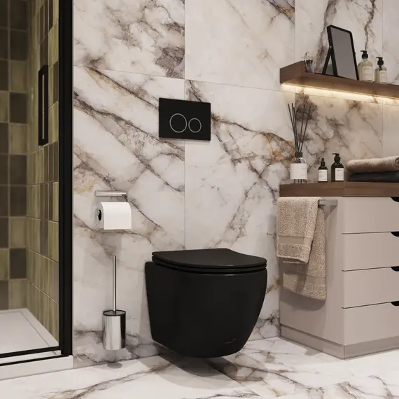 Унитаз Ceruttispa TICINO Aria MB CT8918 подвесной безободковый черный матовый