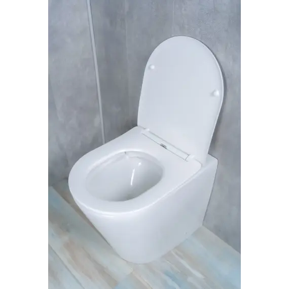 Приставной безободковый унитаз микролифт дюропласт Gid TRS-263