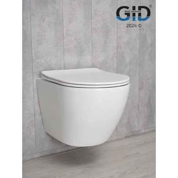 Безободковый подвесной унитаз микролифт дюропласт Gid Tr2198